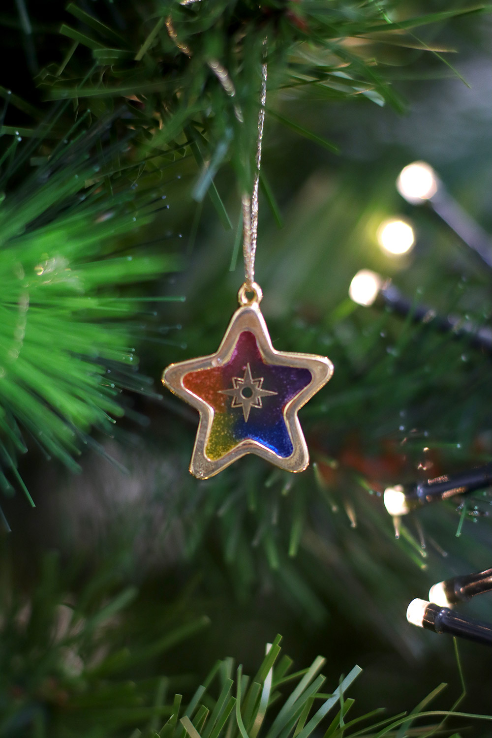 Decoración del árbol de Navidad con resina LED UV