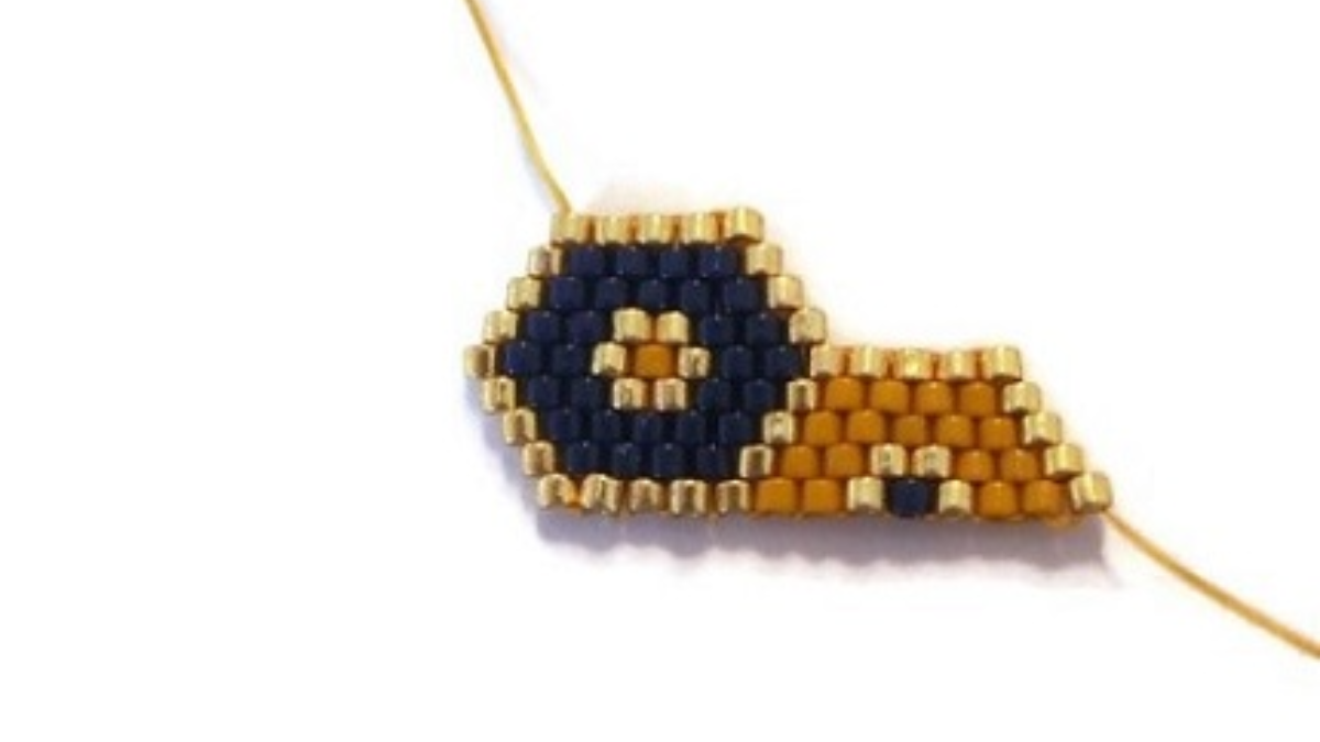 pestaña hexagonal y correa de tejido brickstitch : Paso 2 pestaña hexagonal y correa de tejido brickstitch : Paso 2