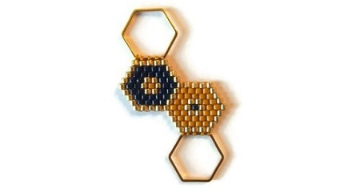 pestaña hexagonal y correa de tejido brickstitch : Paso 9 pestaña hexagonal y correa de tejido brickstitch : Paso 9