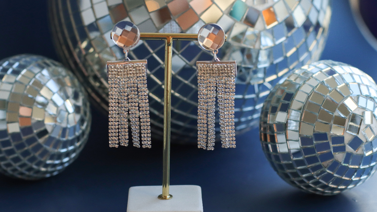 DIY Pendientes de malla con pedrería y cabujones PureCrystal