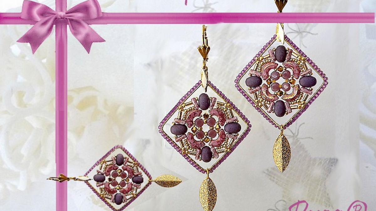 Esquema DIY Pendientes "Juilia" con cuentas de Kalos, Samos, Piros y Arcos