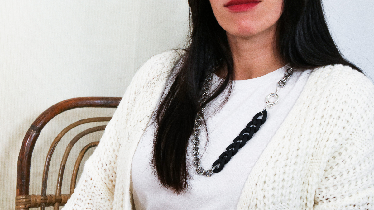 Collar DIY con eslabón grande, cadena y cierre de boya