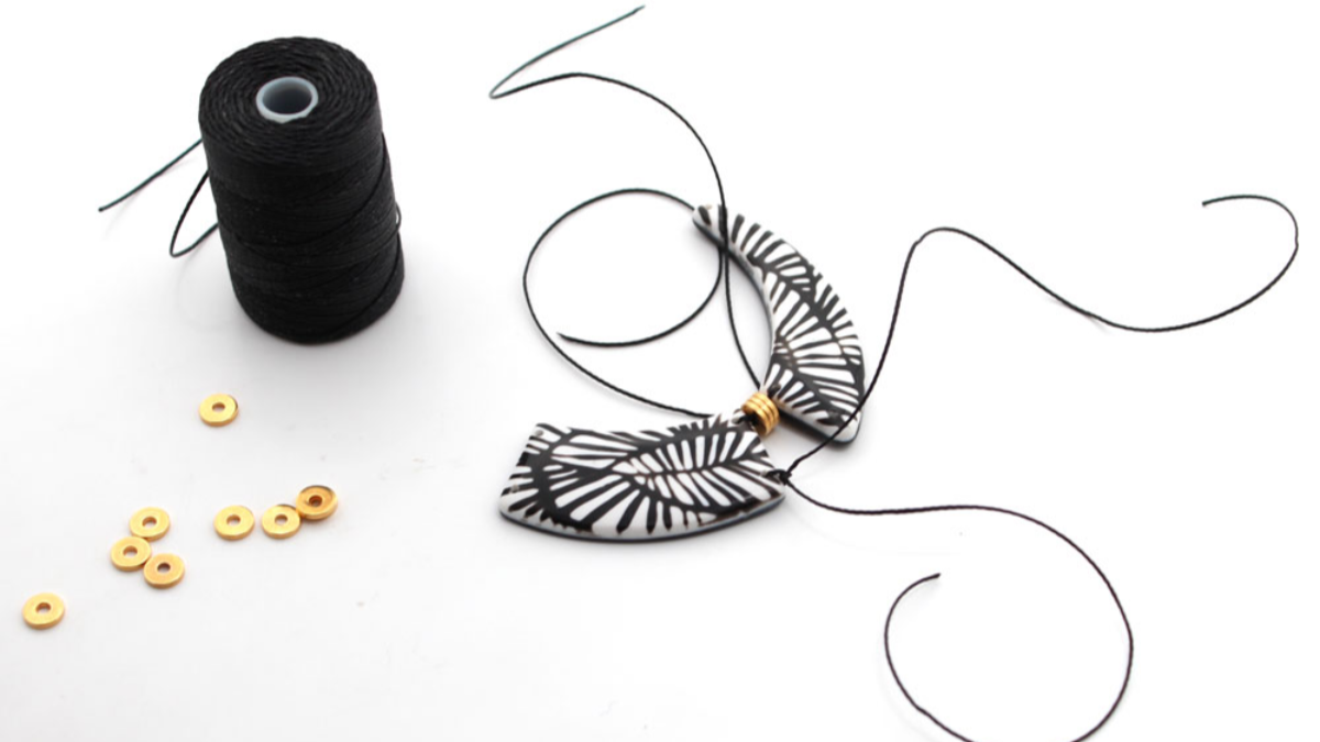 Collares con la técnica del polímero mokumé : Paso 14