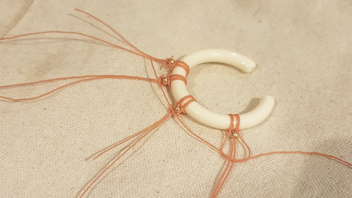 Pendientes colgantes de micro macramé de amazonita : Paso 3 Pendientes colgantes de micro macramé de amazonita : Paso 3