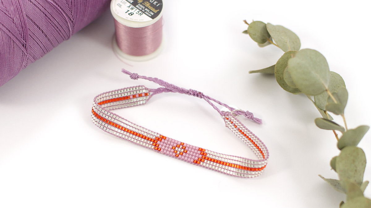 Esquema Pulsera en telar Miyuki delicas 15/0 Esquema Pulsera en telar Miyuki delicas 15/0