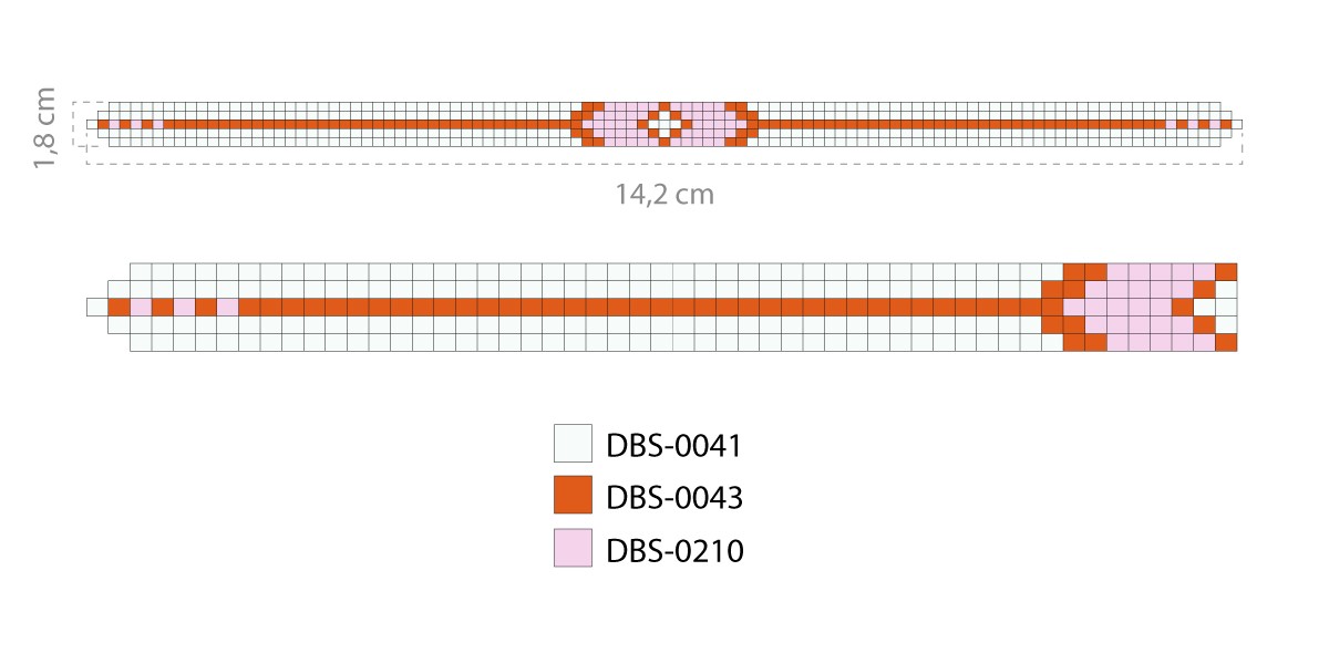 Esquema Pulsera en telar Miyuki delicas 15/0 Esquema Pulsera en telar Miyuki delicas 15/0
