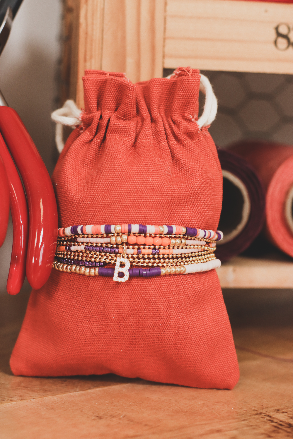 Esquema Pulsera de varias vueltas para principiantes con Heishi y Linhasita