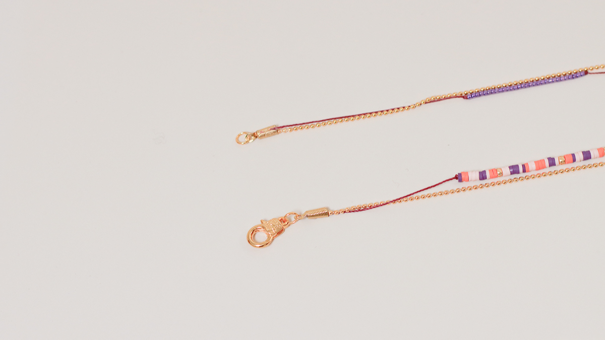 Pulsera de varias vueltas para principiantes con Heishi y Linhasita : Paso 7