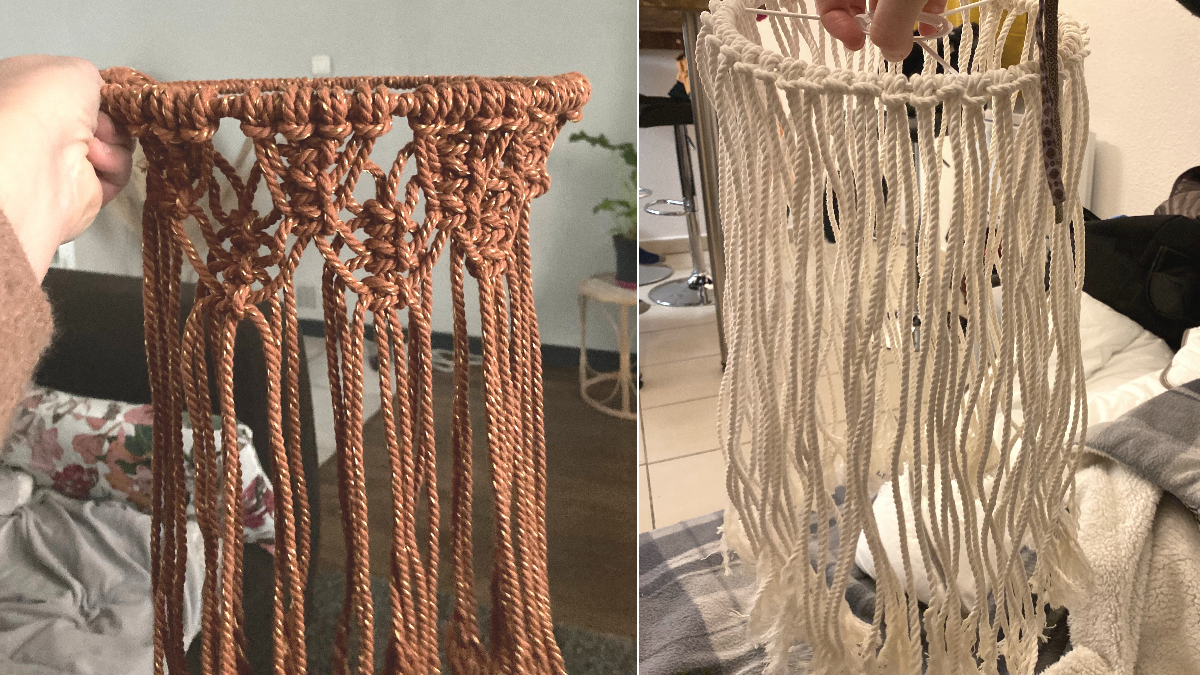 DIY Lámpara colgante de macramé bohemio en dos tonos : Paso 6 DIY Lámpara colgante de macramé bohemio en dos tonos : Paso 6