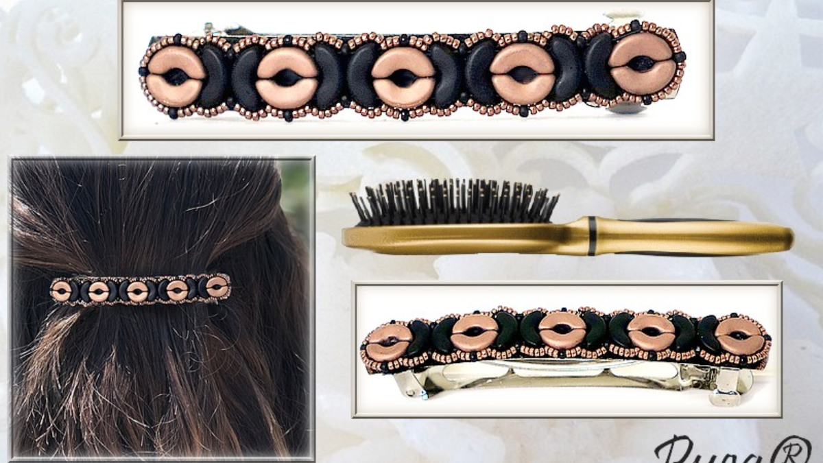 Esquema Pasador Tuto Salsa con cuentas de arcos de Puca et rocailles Esquema Pasador Tuto Salsa con cuentas de arcos de Puca et rocailles