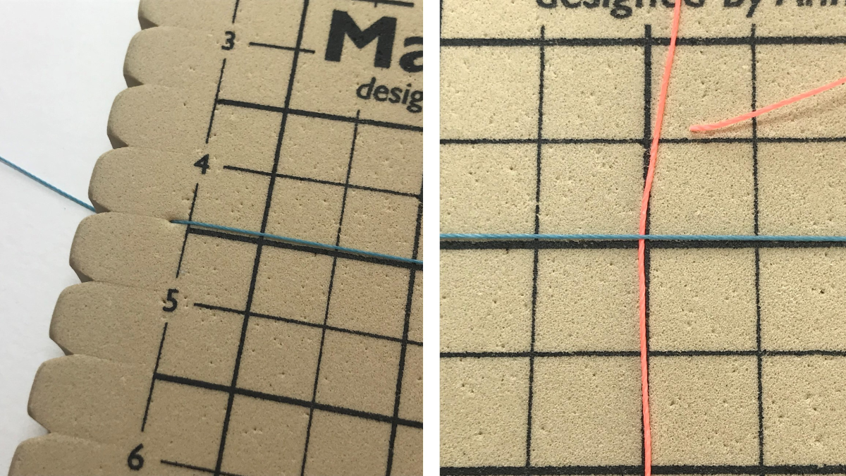 Pulseras lisas o estampadas en micro macramé con hilo encerado Linhasita : Paso 1