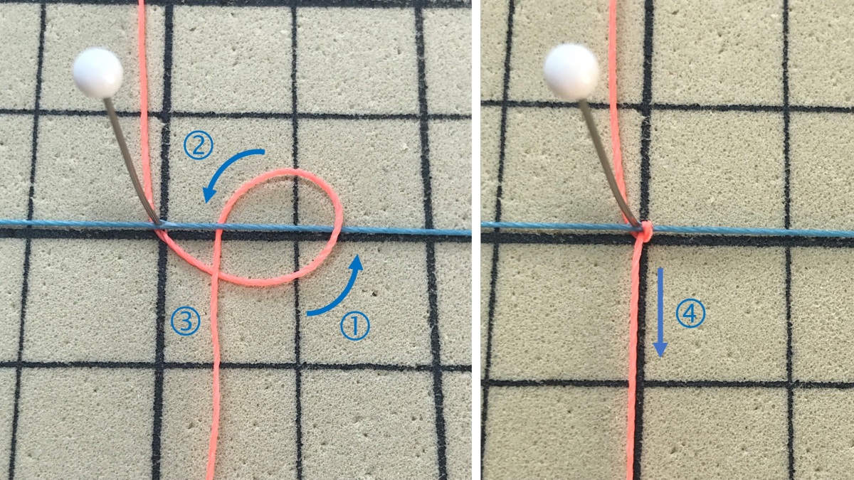 Pulseras lisas o estampadas en micro macramé con hilo encerado Linhasita : Paso 2