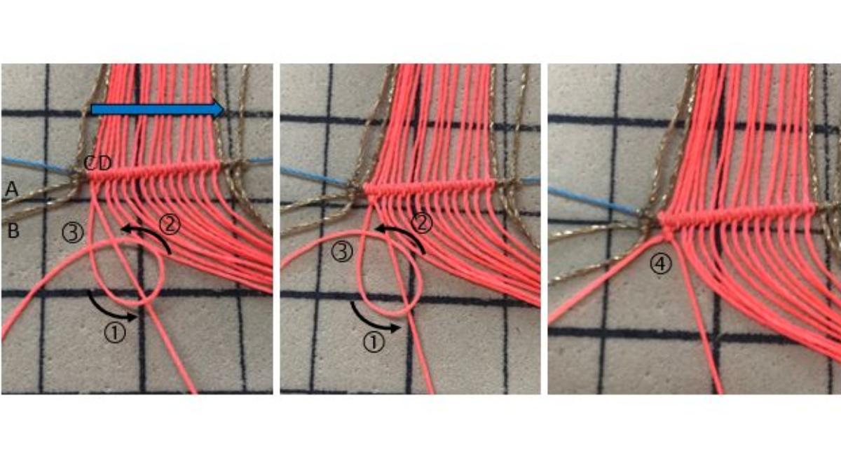 Pulseras lisas o estampadas en micro macramé con hilo encerado Linhasita : Paso 7