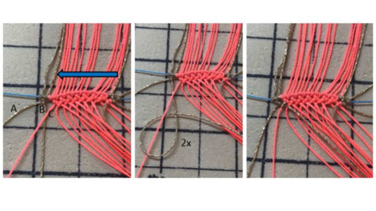 Pulseras lisas o estampadas en micro macramé con hilo encerado Linhasita : Paso 10