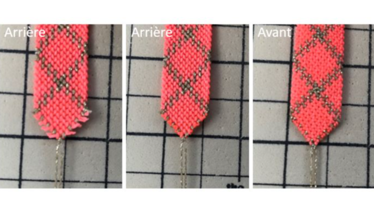 Pulseras lisas o estampadas en micro macramé con hilo encerado Linhasita : Paso 20