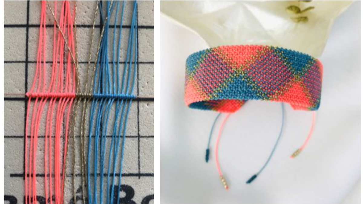 Pulseras lisas o estampadas en micro macramé con hilo encerado Linhasita : Paso 24