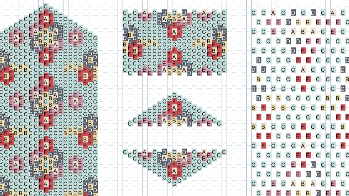 Patrón de bricolaje y tejido con el juego de cuentas Miyuki 11/0 Royal Mix : Paso 1