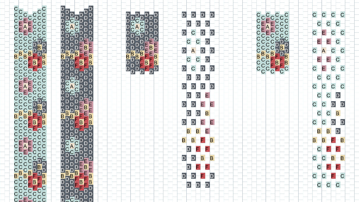 Patrón de bricolaje y tejido con el juego de cuentas Miyuki 11/0 Royal Mix : Paso 3
