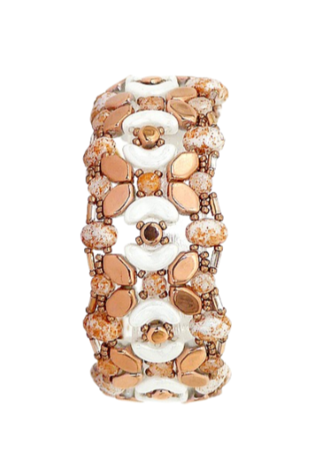 Esquema Pulsera Alma de Puca con cuentas de semillas Miyuki y cuentas de vidrio Paros, Arcos y Kalos