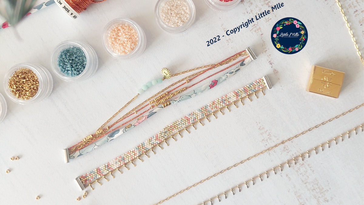 Esquema Pulsera de varias filas con cierre intercambiable Hiilos de Little Miss Esquema Pulsera de varias filas con cierre intercambiable Hiilos de Little Miss