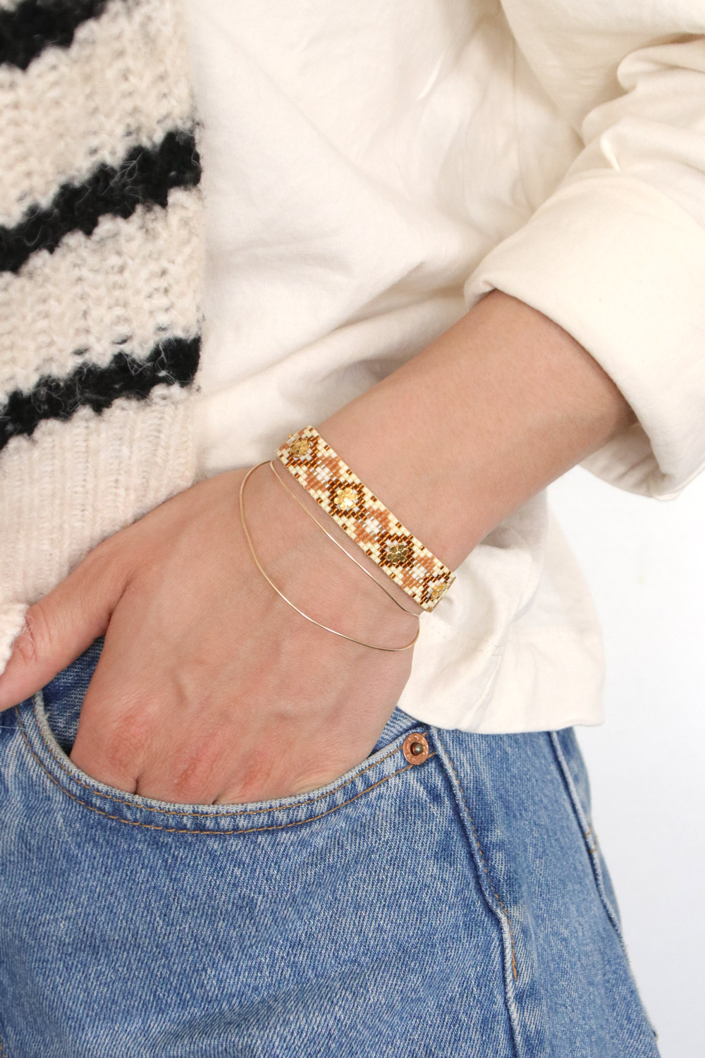 Pulsera de Miyuki Loom Grid