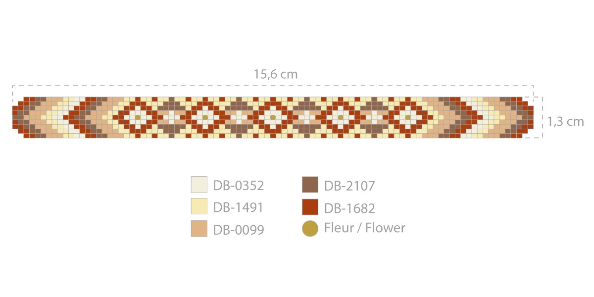 Esquema Pulsera de Miyuki Loom Grid Esquema Pulsera de Miyuki Loom Grid