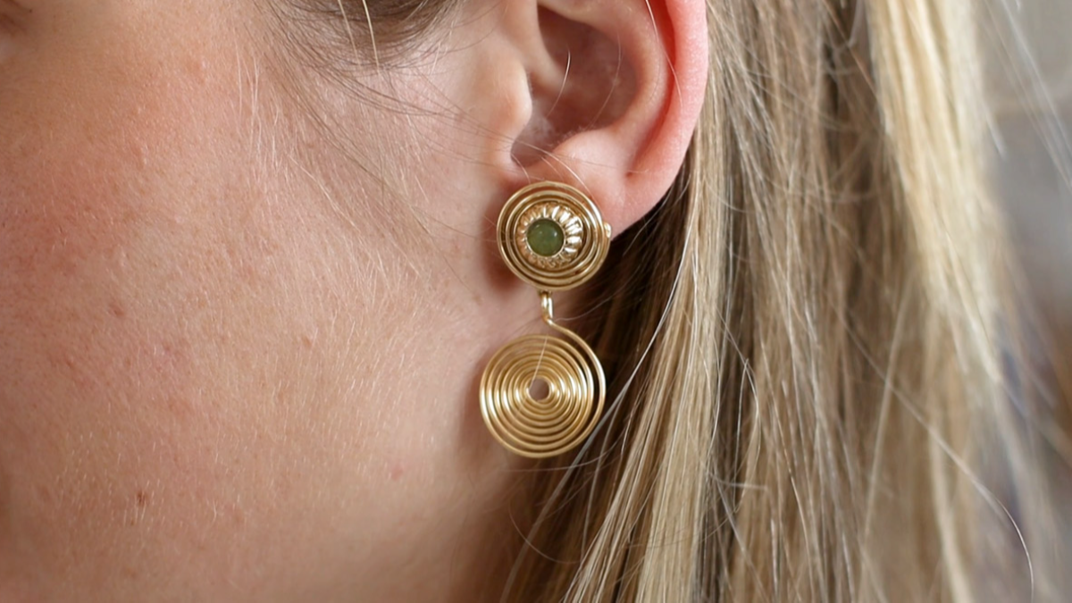 Esquema Pendientes en espiral de alambre de oro Esquema Pendientes en espiral de alambre de oro