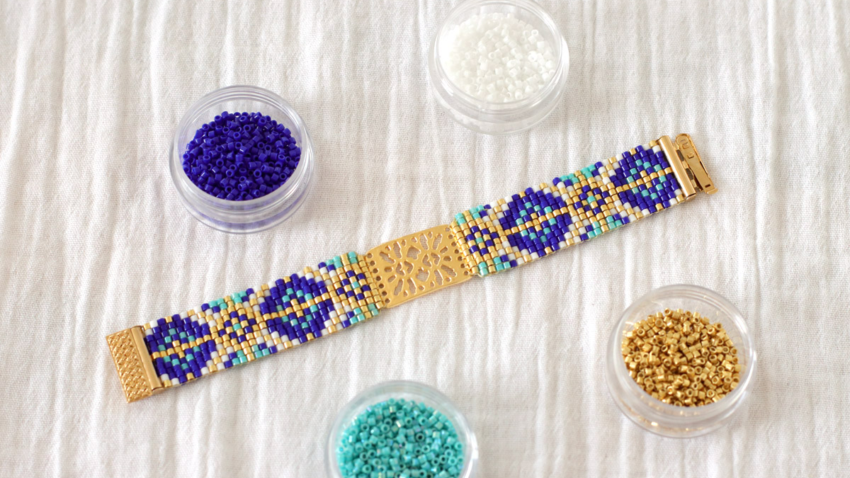 Esquema Pulsera de telar Miyuki en Delicas 10/0