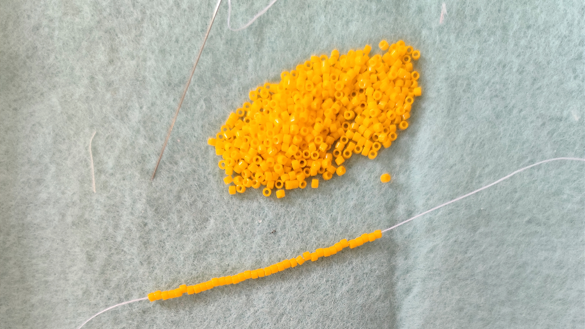 DIY Toalla de playa de tortuga con tejido de cuentas Miyuki : Paso 1