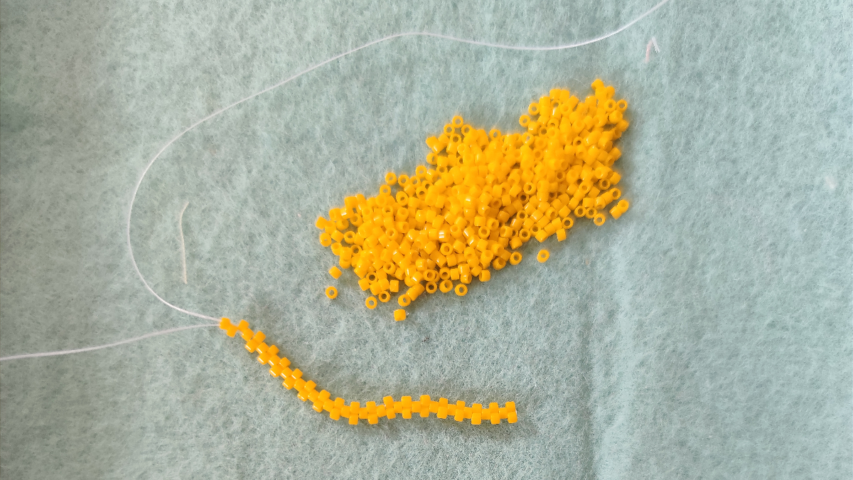 DIY Toalla de playa de tortuga con tejido de cuentas Miyuki : Paso 3