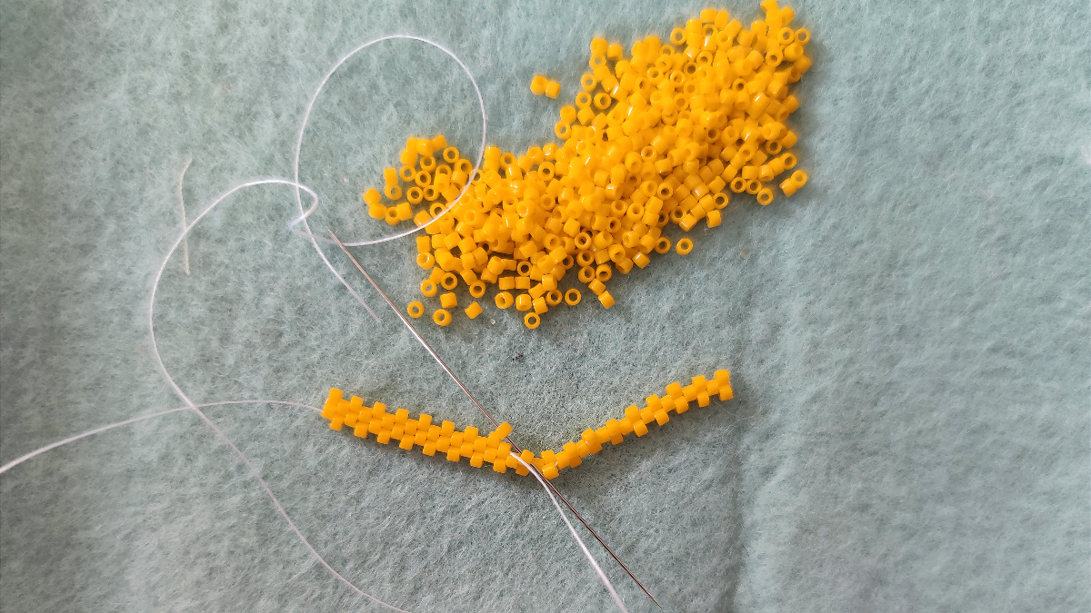 DIY Toalla de playa de tortuga con tejido de cuentas Miyuki : Paso 4