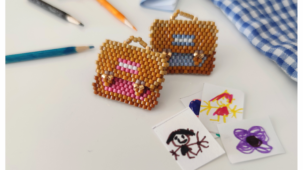 DIY: alfileres para carpetas hechos con cuentas miyuki punto de ladrillo