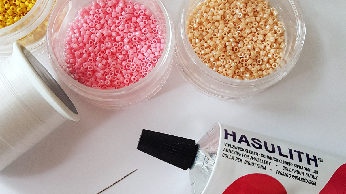 Delica Miyuki peyote perla tejer diagrama de hielo : Paso 1