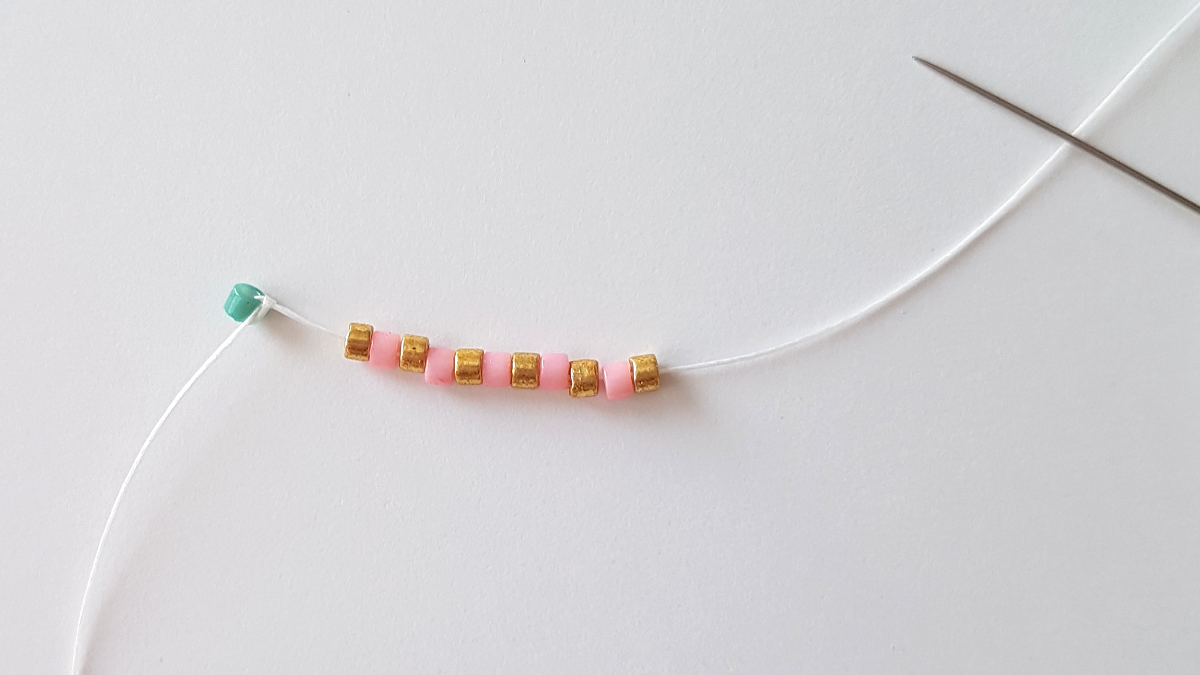 Delica Miyuki peyote perla tejer diagrama de hielo : Paso 2