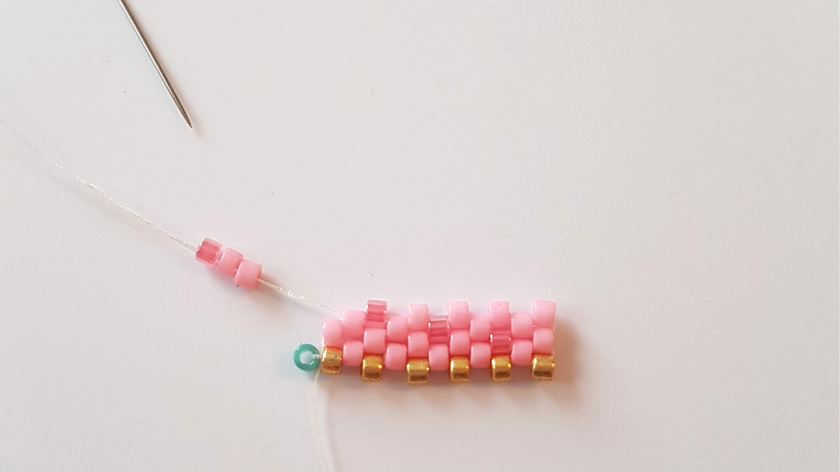 Delica Miyuki peyote perla tejer diagrama de hielo : Paso 7