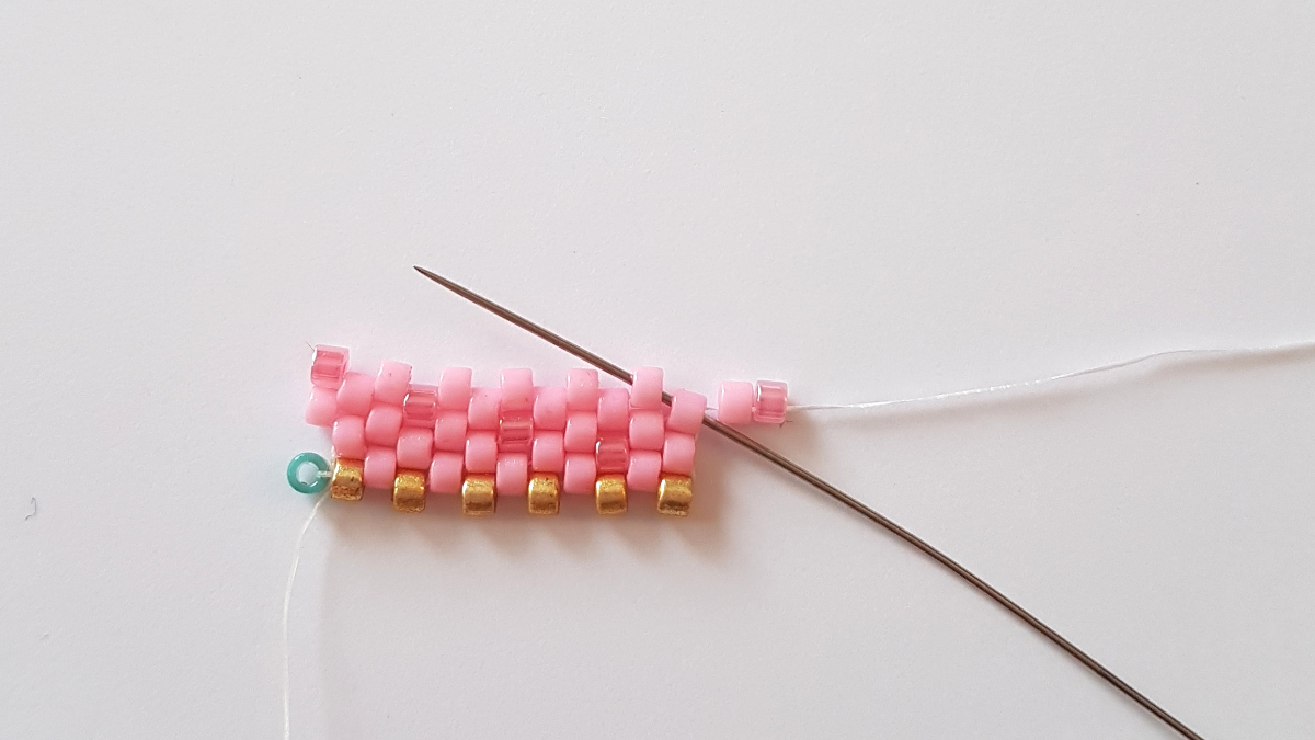 Delica Miyuki peyote perla tejer diagrama de hielo : Paso 9