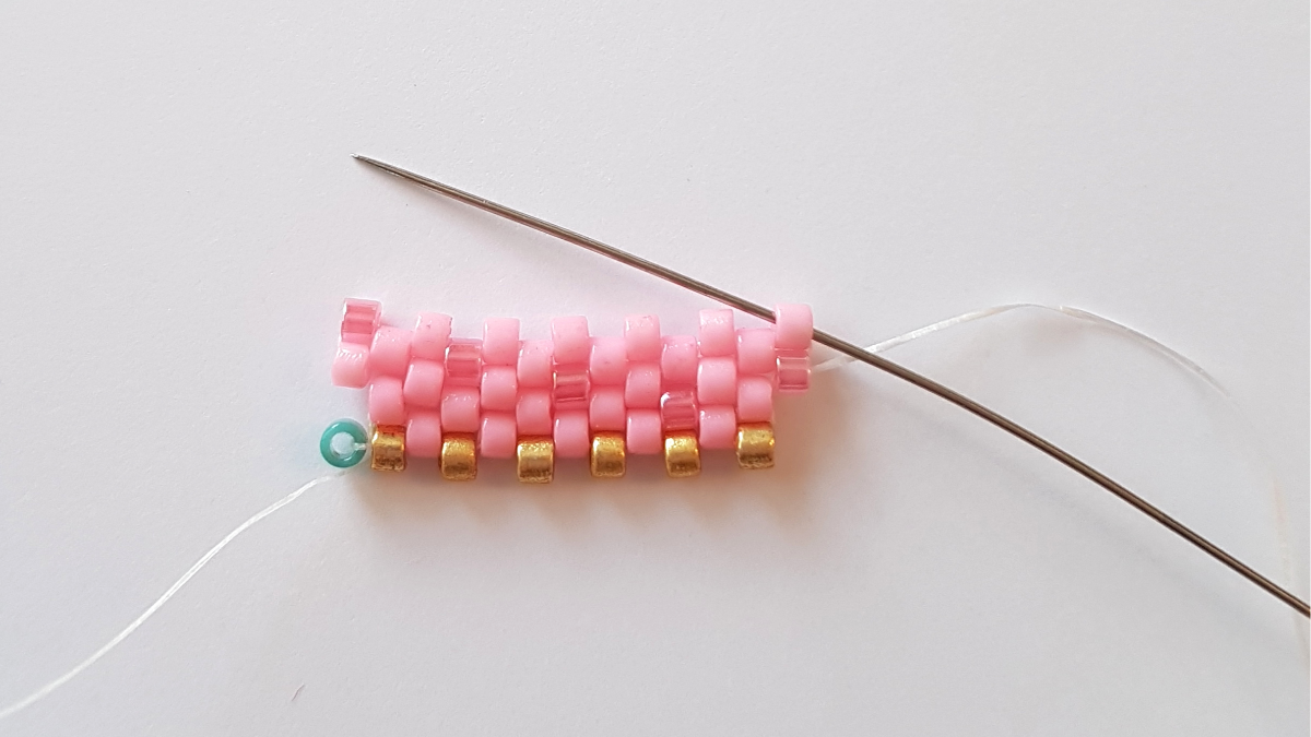 Delica Miyuki peyote perla tejer diagrama de hielo : Paso 11