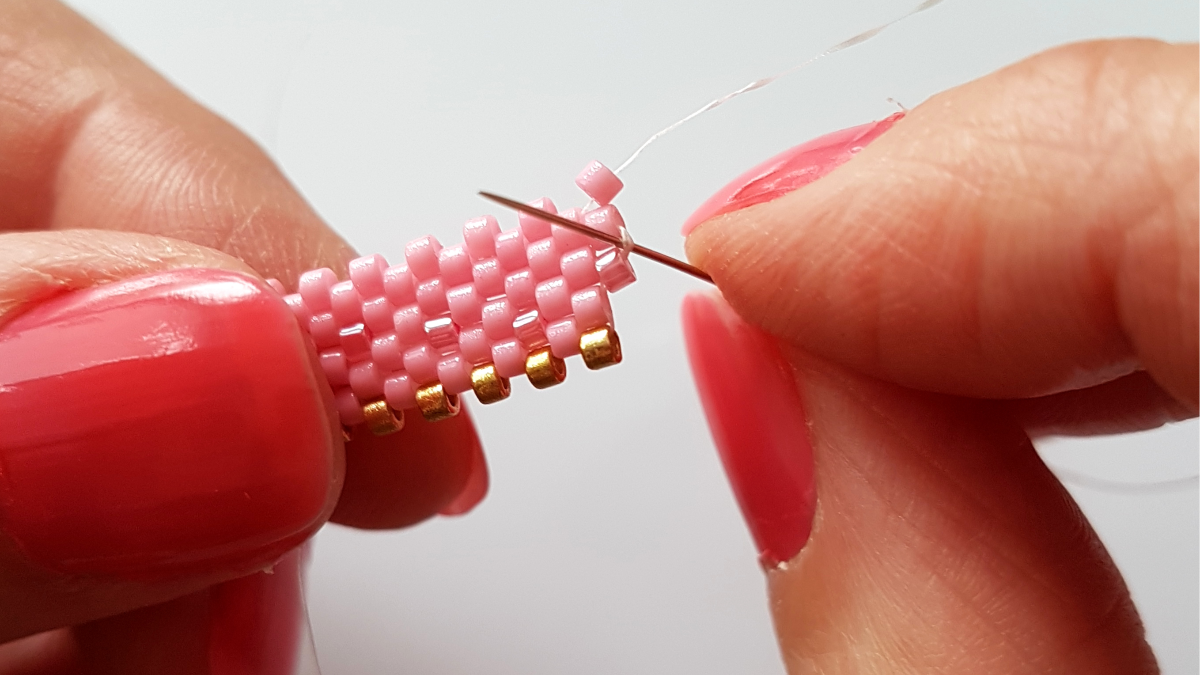 Delica Miyuki peyote perla tejer diagrama de hielo : Paso 13