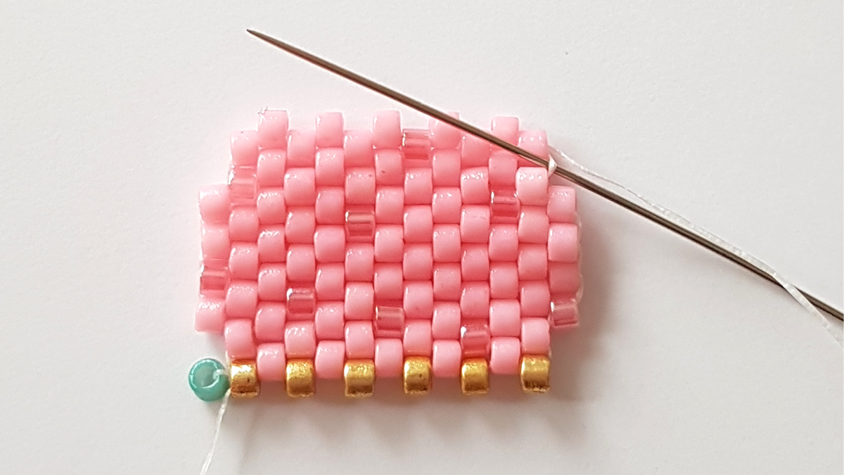 Delica Miyuki peyote perla tejer diagrama de hielo : Paso 14