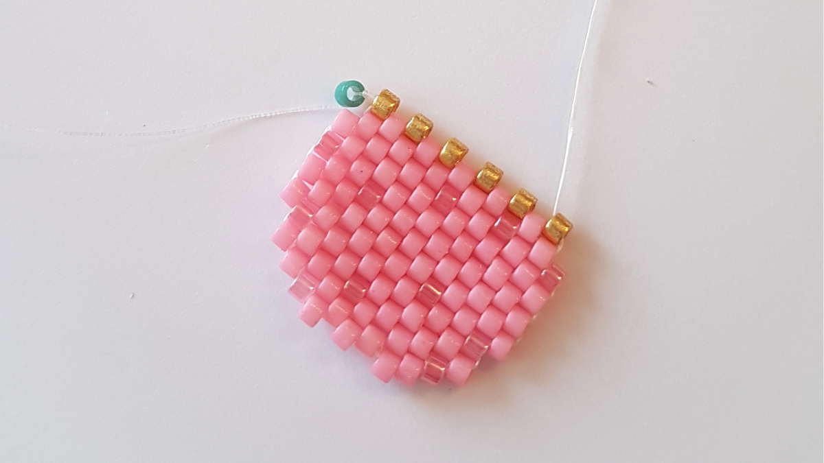 Delica Miyuki peyote perla tejer diagrama de hielo : Paso 17