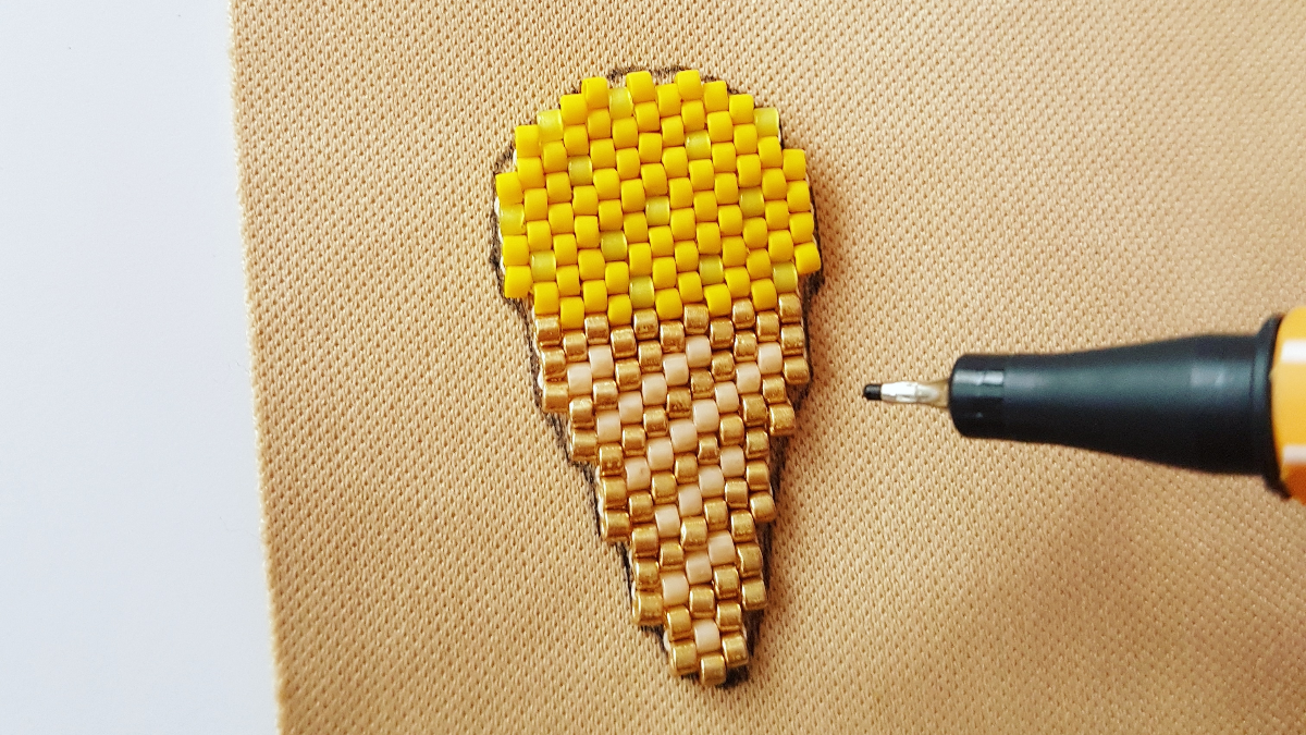 Delica Miyuki peyote perla tejer diagrama de hielo : Paso 19