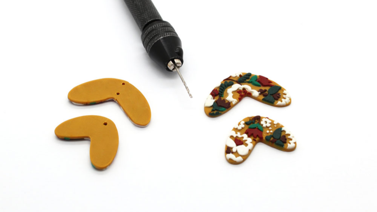 Pendientes de arcilla polimérica textura placa flores : Paso 6 Pendientes de arcilla polimérica textura placa flores : Paso 6