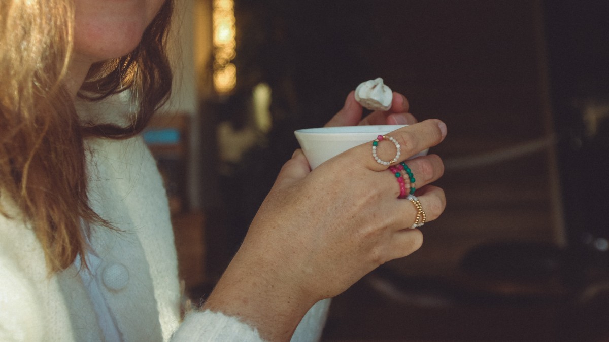 Esquema Anillos de bricolaje con cuentas de piedra natural