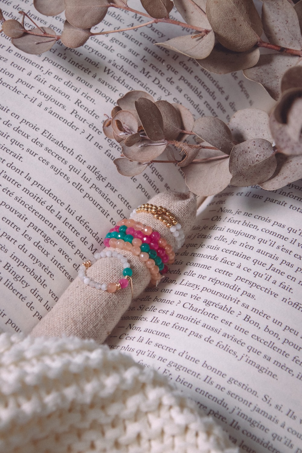 Esquema Anillos de bricolaje con cuentas de piedra natural