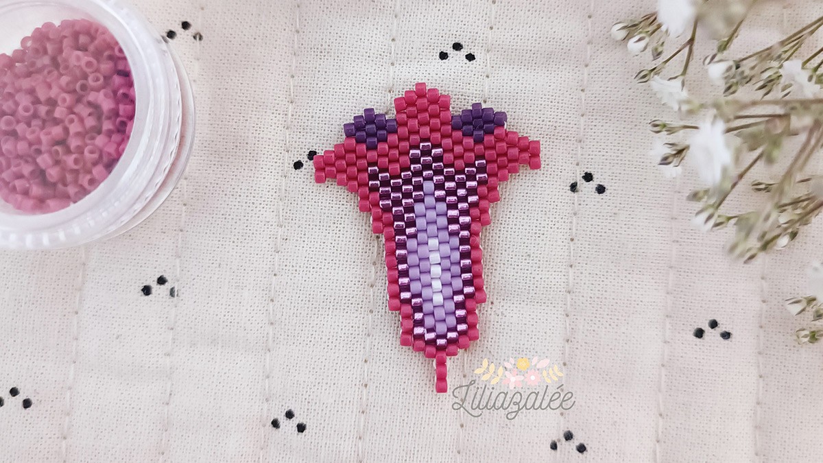 DIY Tejido de flores de pensamientos con cuentas Miyuki técnica de punto de ladrillo : Paso 3 DIY Tejido de flores de pensamientos con cuentas Miyuki técnica de punto de ladrillo : Paso 3