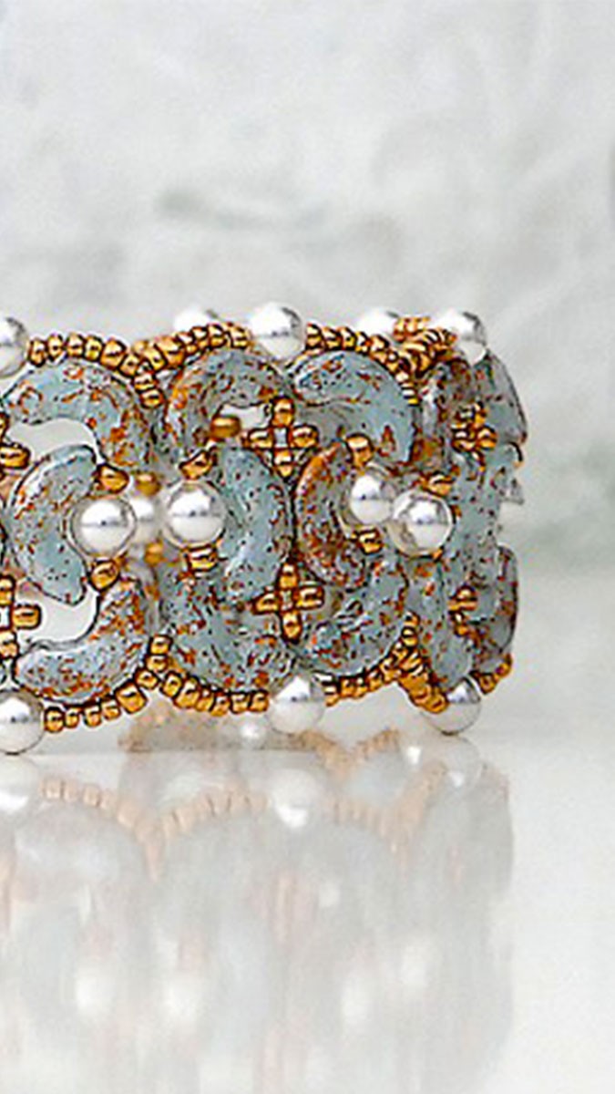 Esquema Pulsera Caprice con cuentas de vidrio Arcos de Puca Esquema Pulsera Caprice con cuentas de vidrio Arcos de Puca