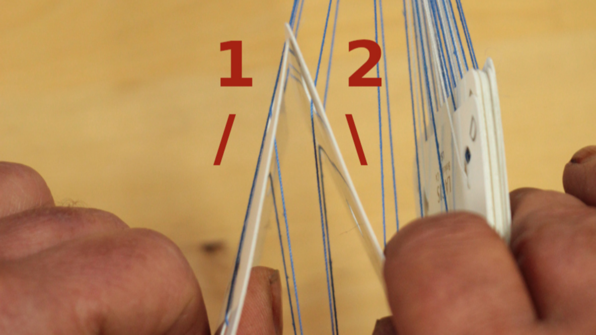 DIY Pulsera para principiantes para tejer tarjetas : Paso 7