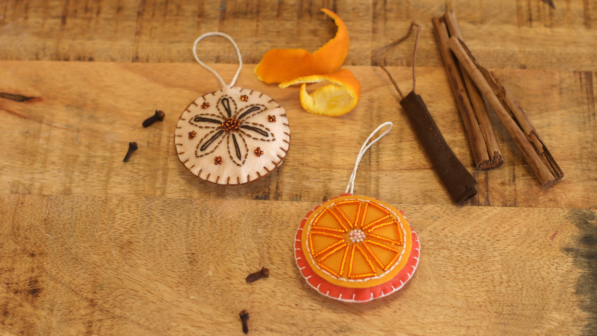 Patrón de fieltro para la decoración del árbol de Navidad Aromas de Navidad