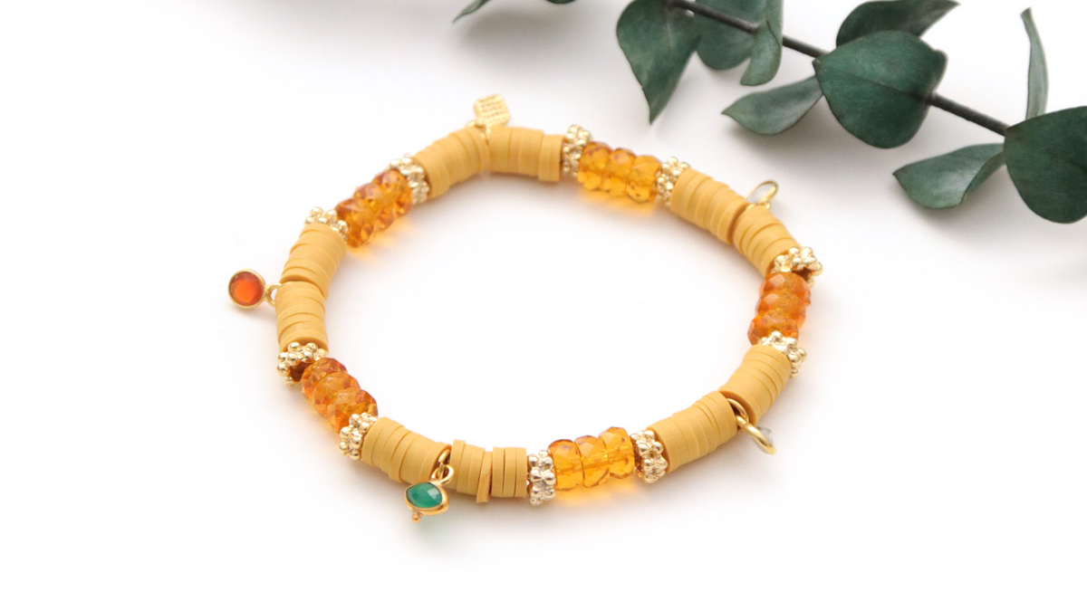 Pulseras Heishi con cuentas de piedras preciosas Ágatas de la India : Paso 2