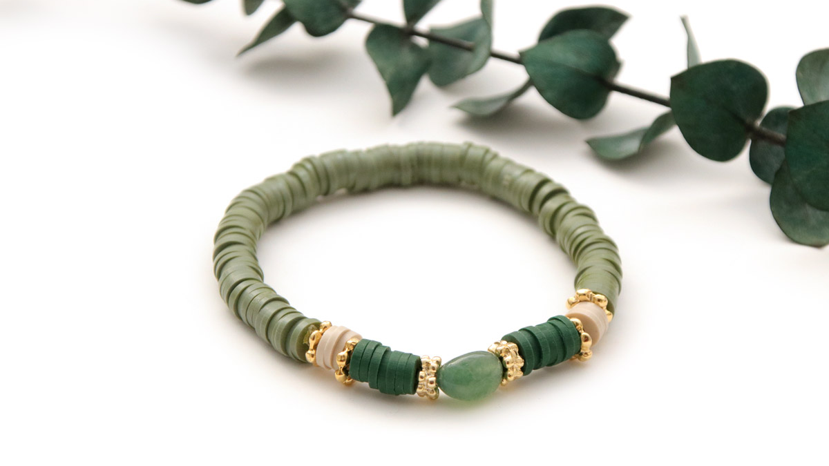 Pulseras Heishi con cuentas de piedras preciosas Ágatas de la India : Paso 3